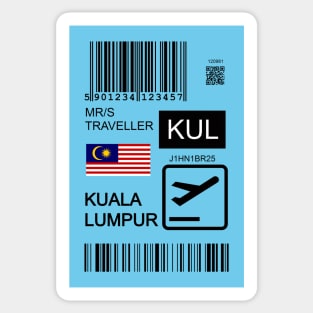 Kuala Lumpur Malaysia travel ticket Sticker